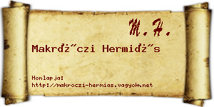 Makróczi Hermiás névjegykártya